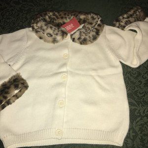 NWT gymboree glamour kitty 4t 4 fur cardigan sweat